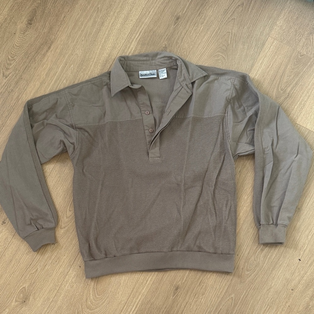 Vintage Brown Long Sleeve Polo Shirt Jonathon Chase brand